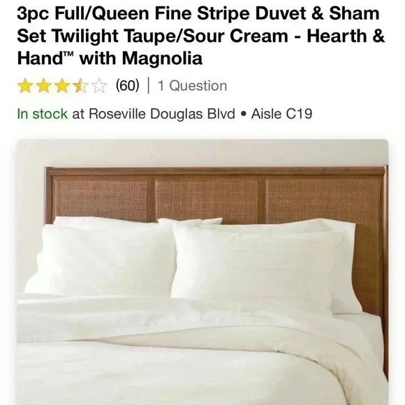 3pc Full/Queen Fine Stripe Duvet Set - Hearth & Hand - Picture 5 of 5